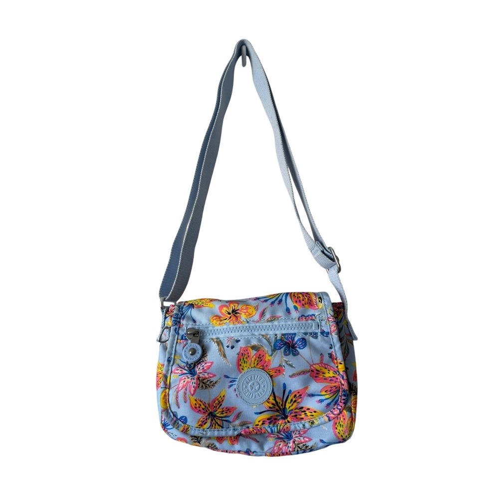 Kipling Light Blue Tropical‎ Floral Crossbody
